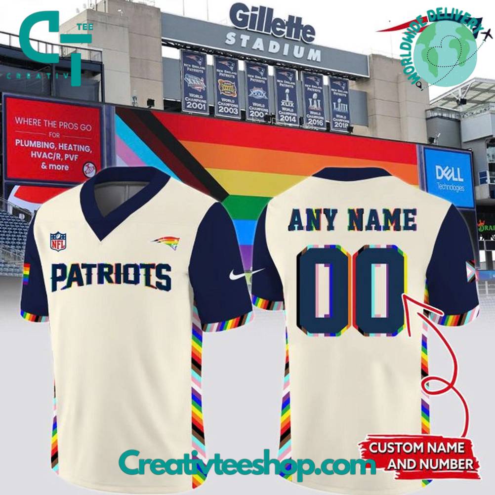 New England Patriots x Celebrate Pride Month 2025 Personalized Football Jersey