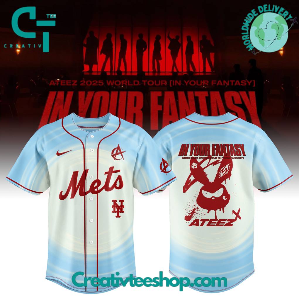 New York Mets x Ateez 2025 World Tour in Your Fantasy Special Edition Baseball Jersey