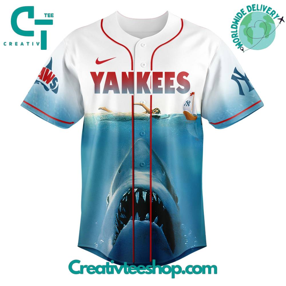 New York Yankees x Jaws Movie 50th Anniversary Special Baseball Jersey