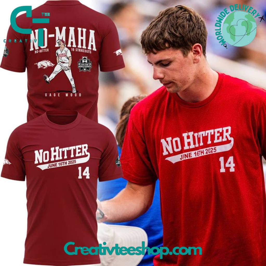 Arkansas Razorbacks Gage Wood College World Series No-Hitter Special Tee