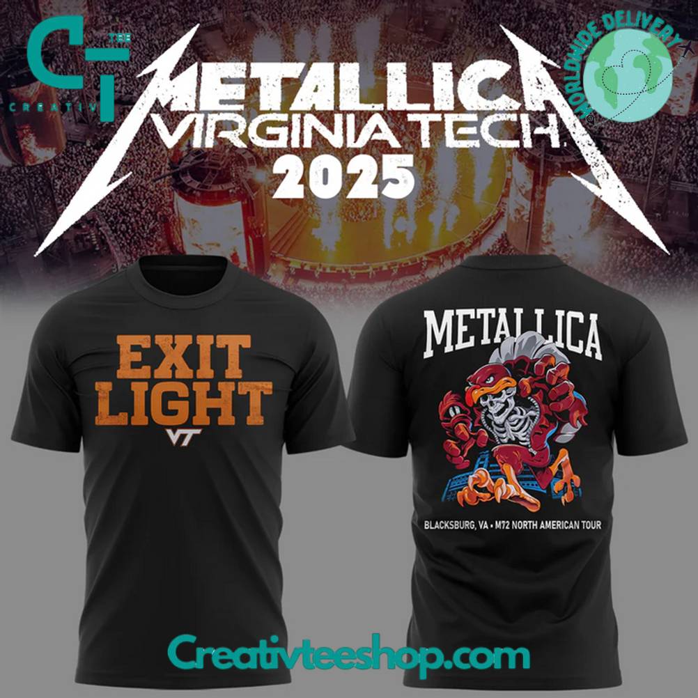 Virginia Tech Hokies x Metallica M72 World Tour “Exit Light” Special Tee