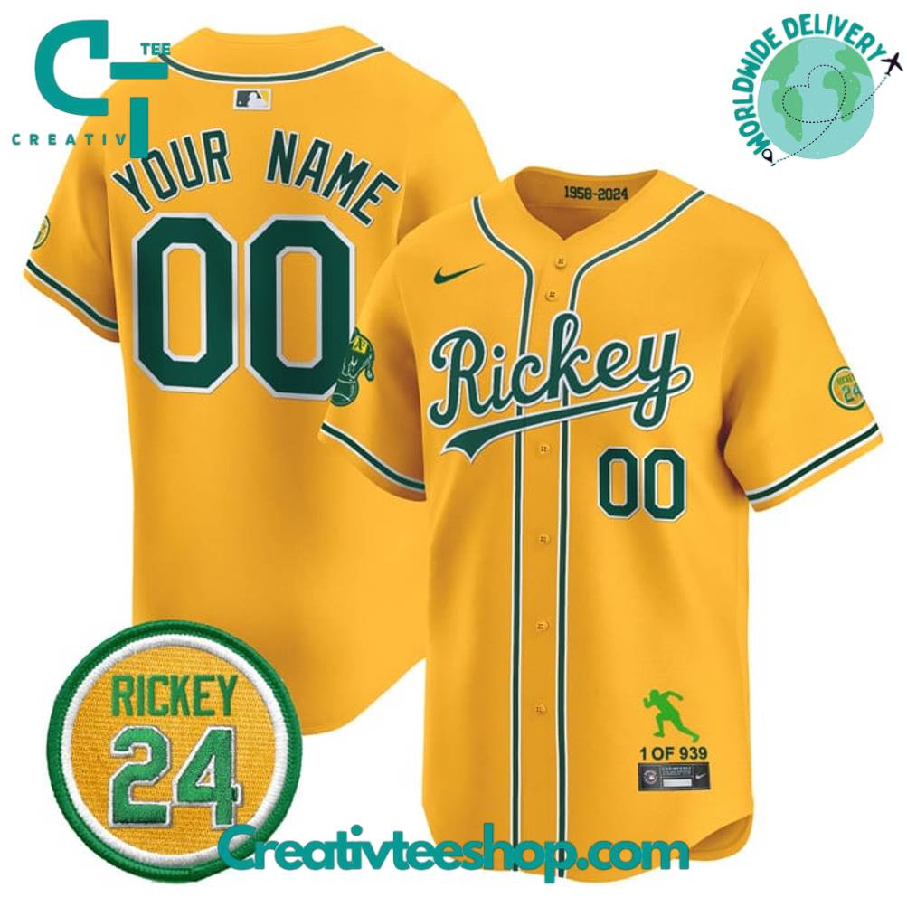 Oakland Athletics Rickey Tribute Style Special Baseball Jersey