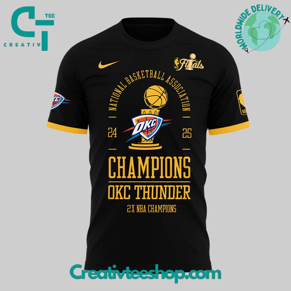 Oklahoma City Thunder 2025 NBA Finals 2x Champions Shirt