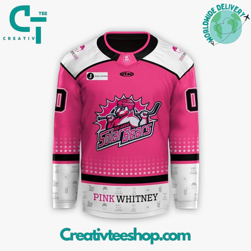 Orlando Solar Bears Pink Whitney 2025 Personalized Hockey Jersey