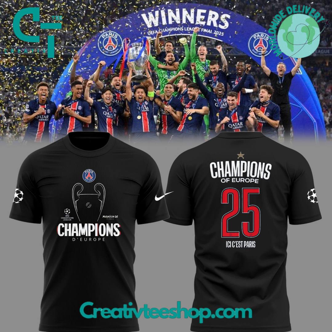 Paris Saint Germain Champions of Europe 2025 Special Tee