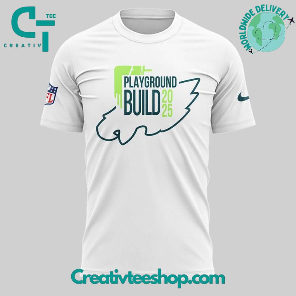 Philadelphia Eagles “Playground Build Eagles Stroke” 2025 Special White Tee