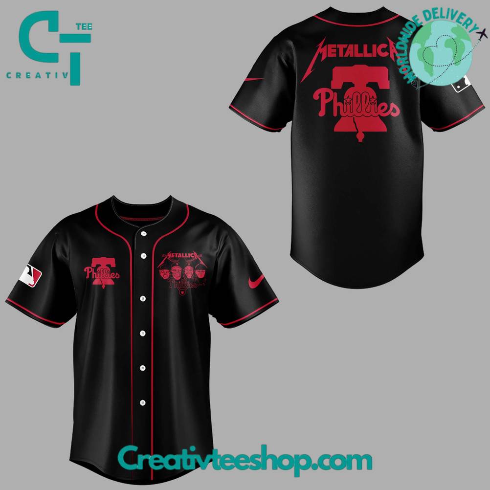Philadelphia Phillies x Metallica M72 World Tour Special Baseball Jersey