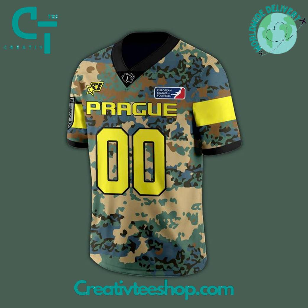 Prague Black Panthers Salute to Service 2025 Camo Football Jersey
