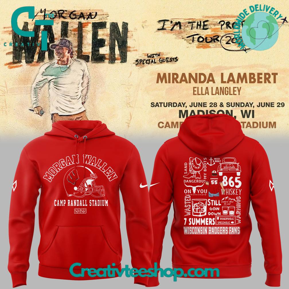 Wisconsin Badgers x Morgan Wallen “I’m the Problem Tour” 2025 Special Hoodie