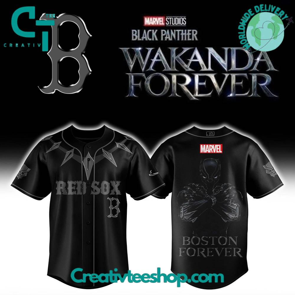 Boston Red Sox x Black Panther “Wakanda Forever” Special Baseball Jersey
