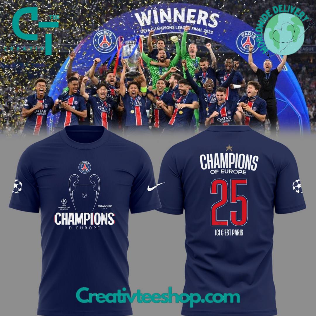 Paris Saint Germain Champions of Europe 2025 Special Tee