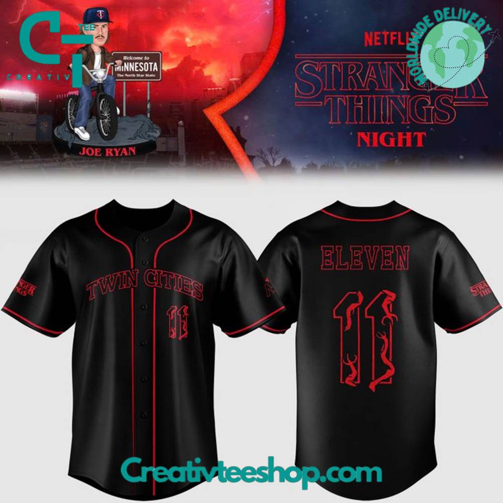 Minnesota Twins x Stranger Things Night Special Baseball Jersey