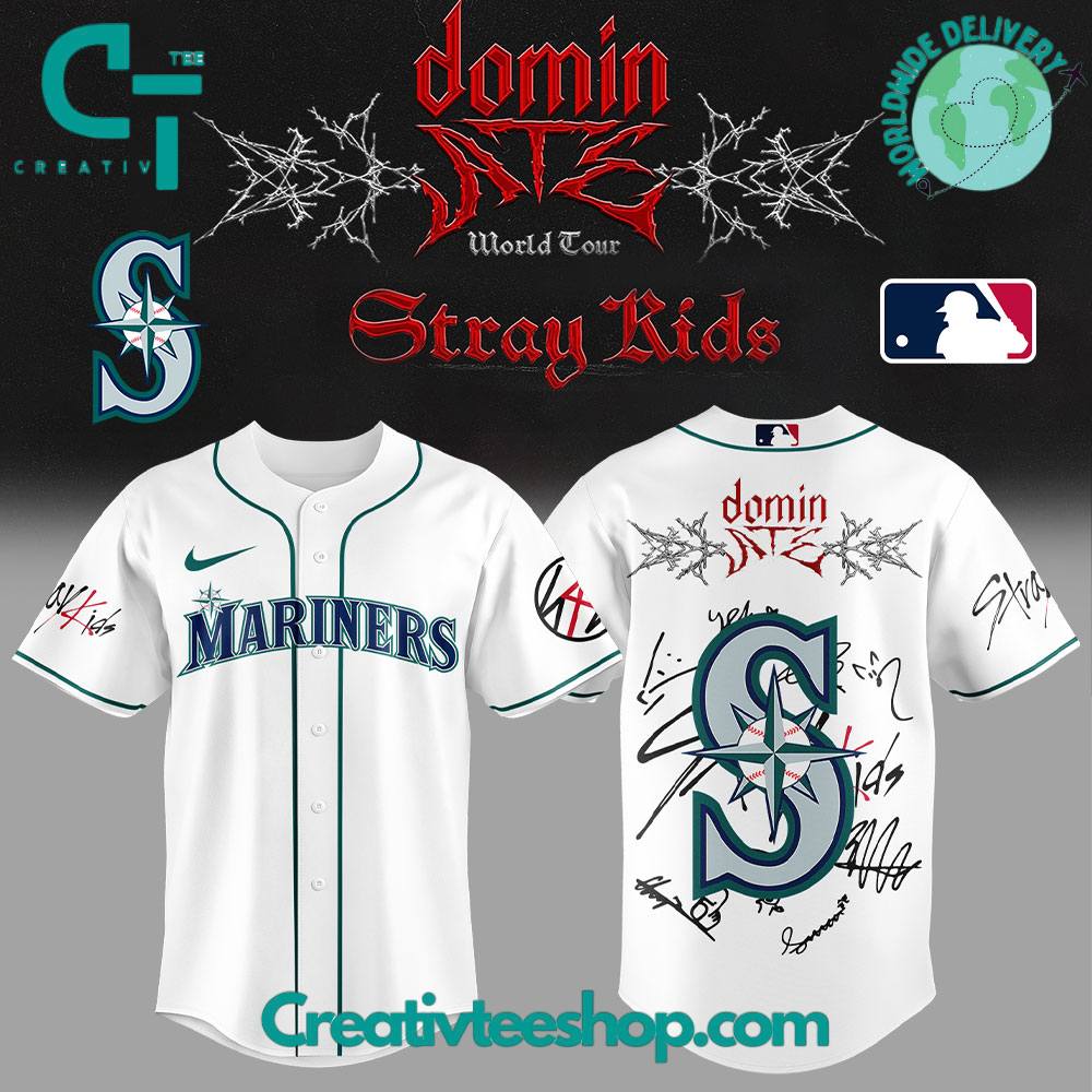 Seattle Mariners x Stray Kids DomiATE Word Tour Signature Baseball Jersey