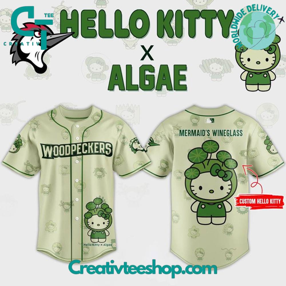 Fayetteville Woodpeckers x Algae Hello Kitty Special Baseball Jersey