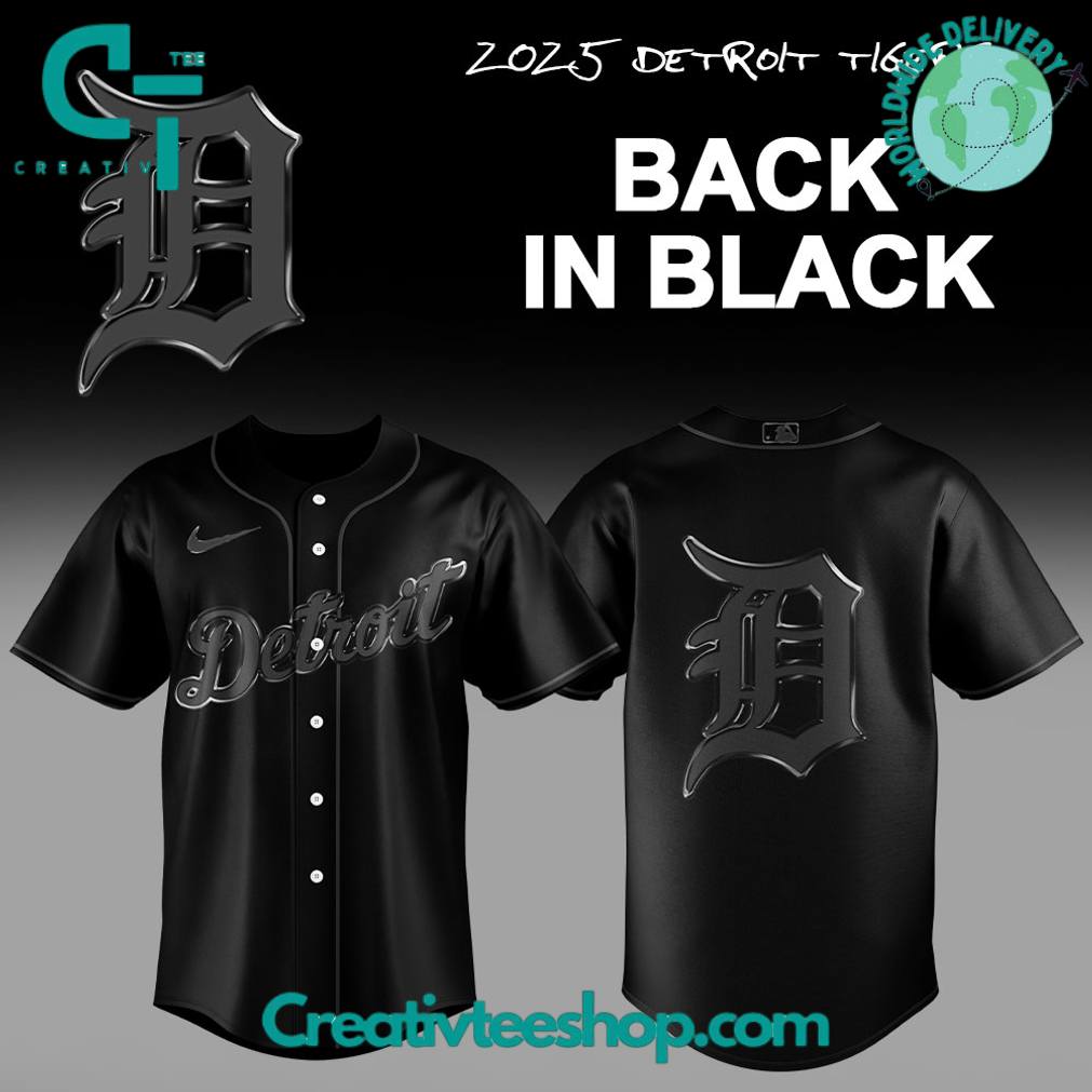 Detroit Tigers “Back to Black” Special Baseball Jersey