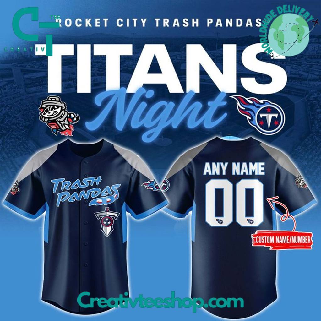 Rocket City Trash Pandas x Tennessee Titans Night Custom Baseball Jersey