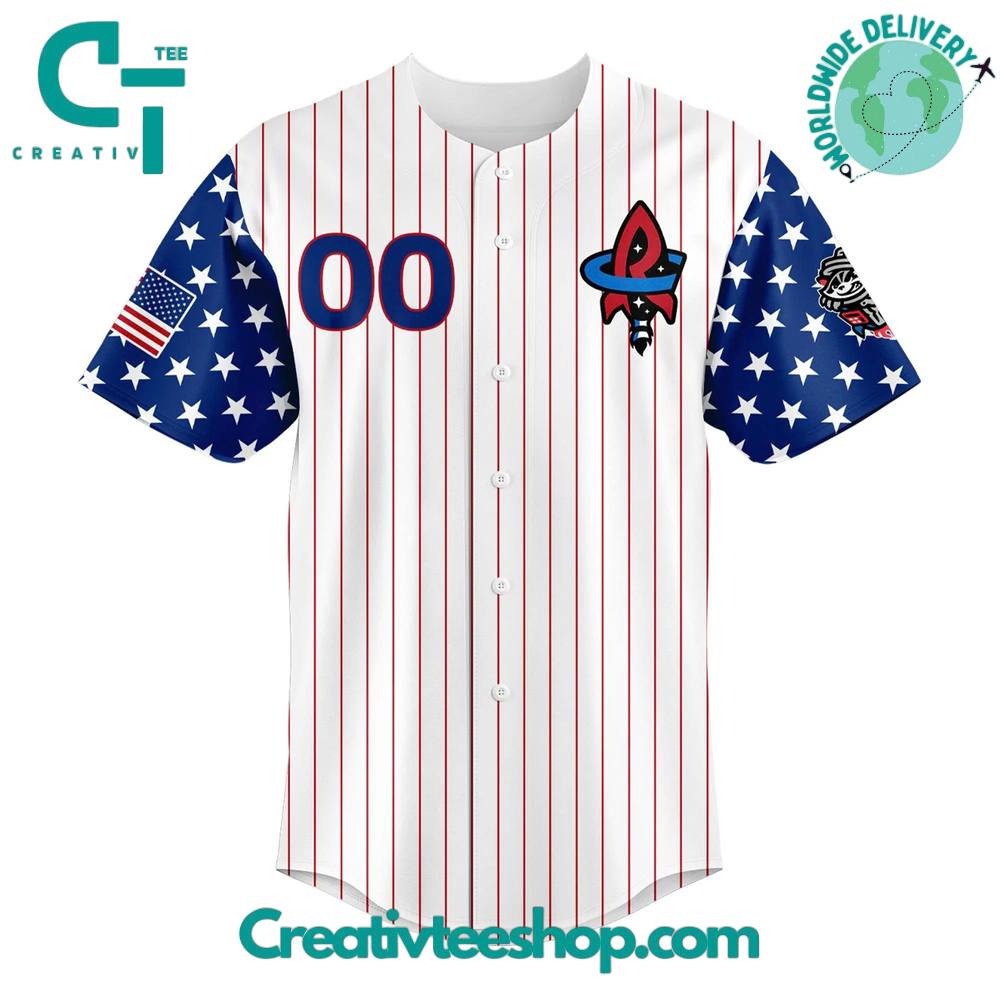 Rocket City Trash Pandas 2025 Independence Day Personalized Baseball Jersey