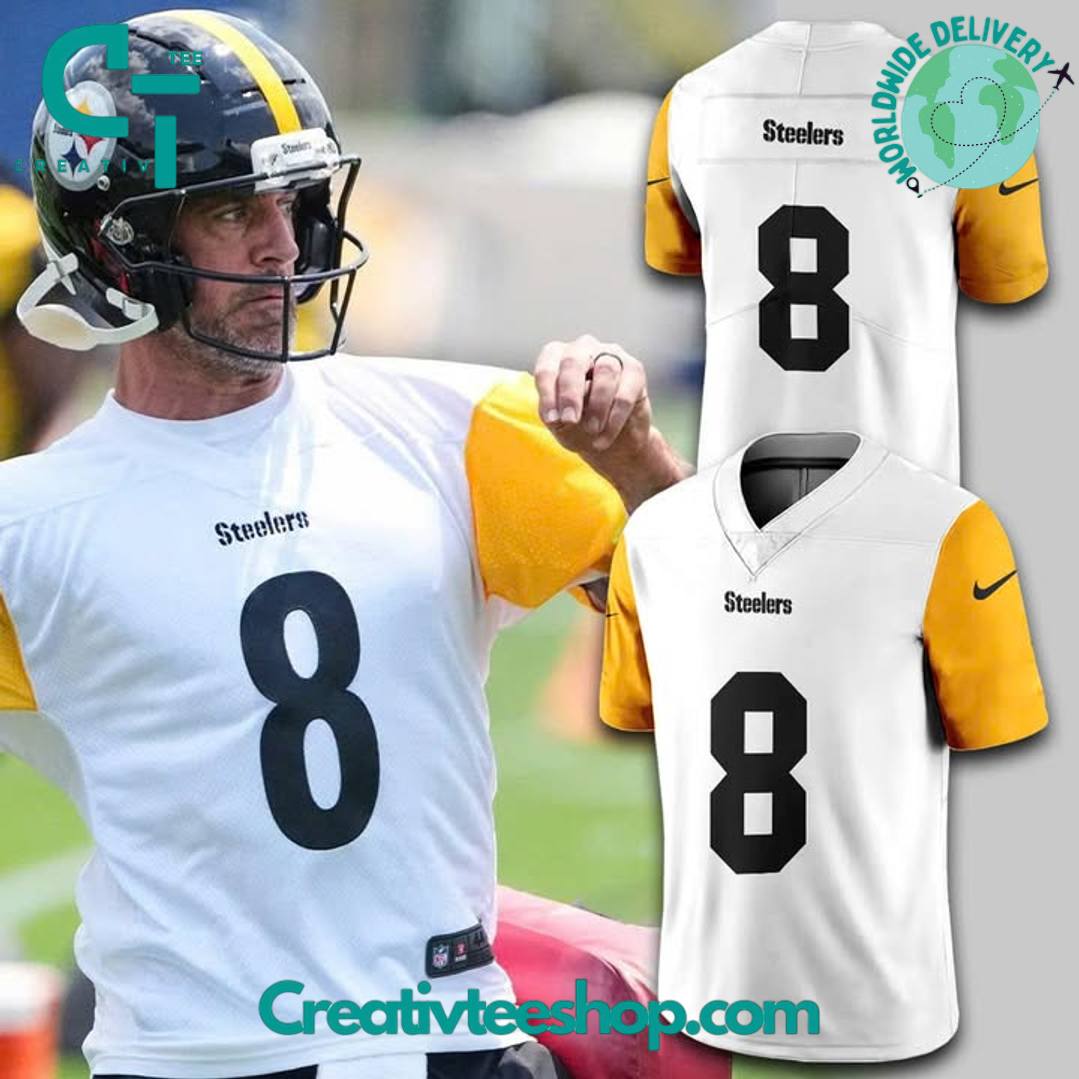 Aaron Rodgers Pittsburgh Steelers Classic White Gold Football Jersey