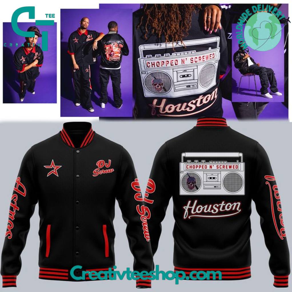Houston Astros x DJ Screw Day “Chopped n’ Screwed” Baseball Jacket
