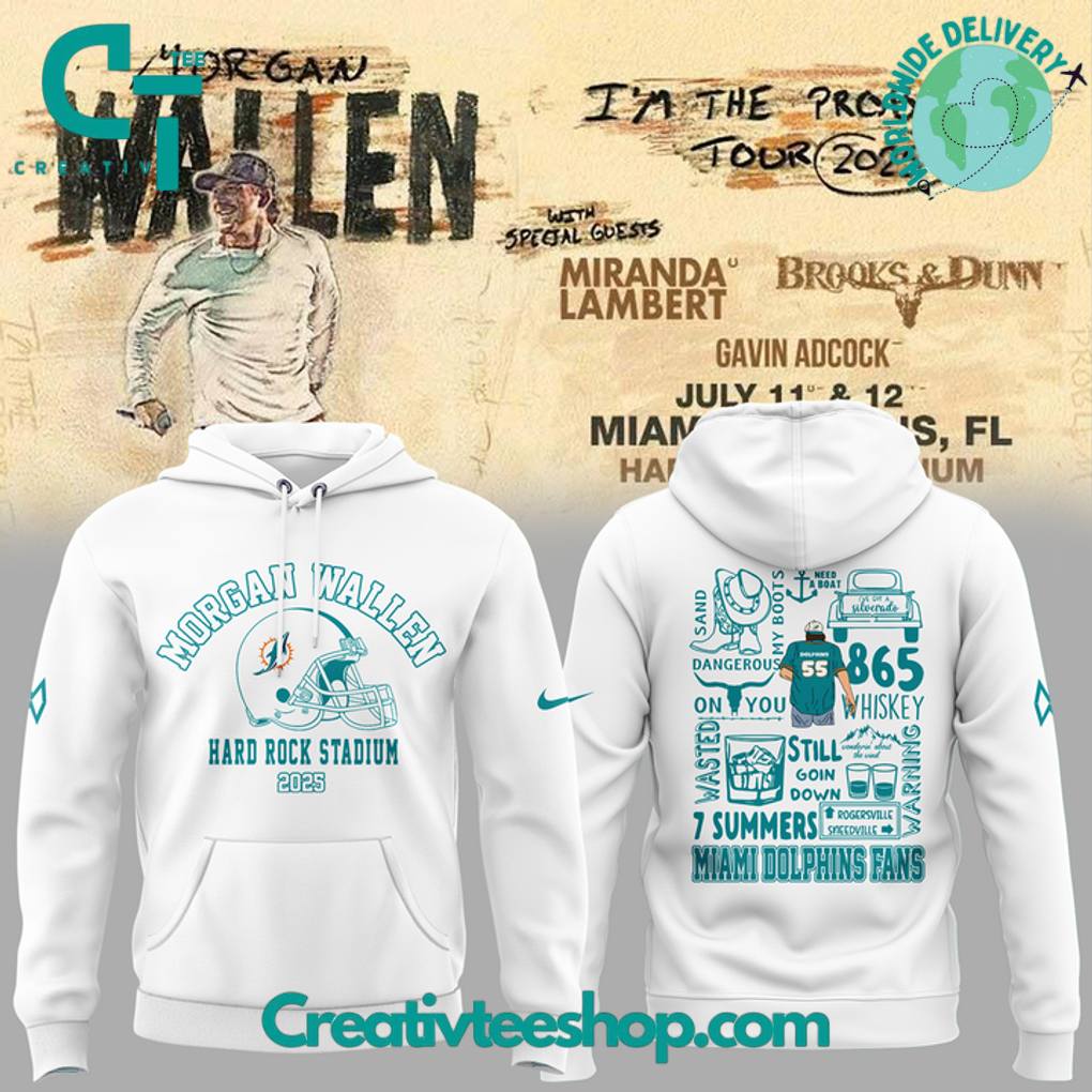 Miami Dolphins x Morgan Wallen “I’m The Problem Tour” 2025 Special Hoodie