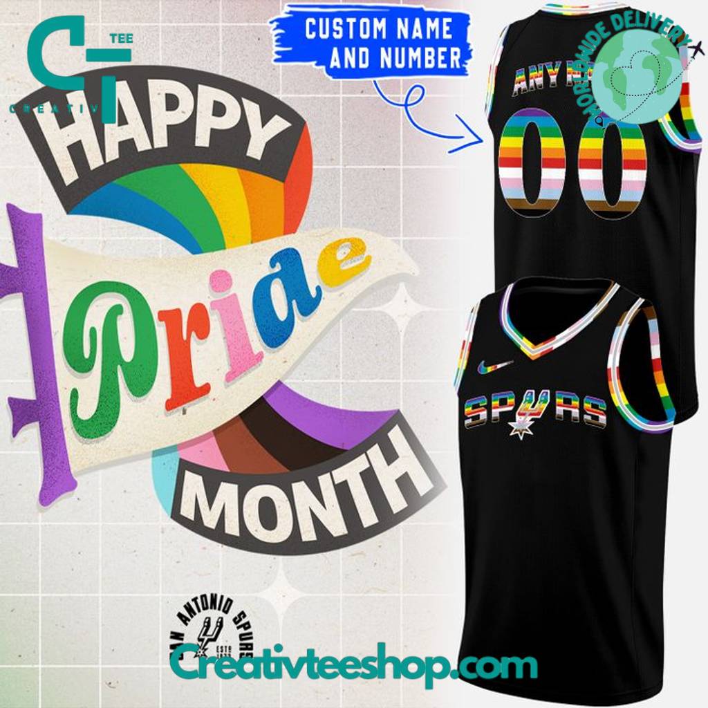 San Antonio Spurs Happy Pride Month Custom Basketball Jersey
