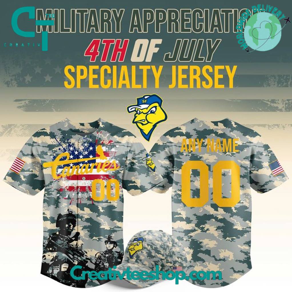 Sioux Falls Canaries Military Appreciation Night 2025 Personalized Baseball Jersey
