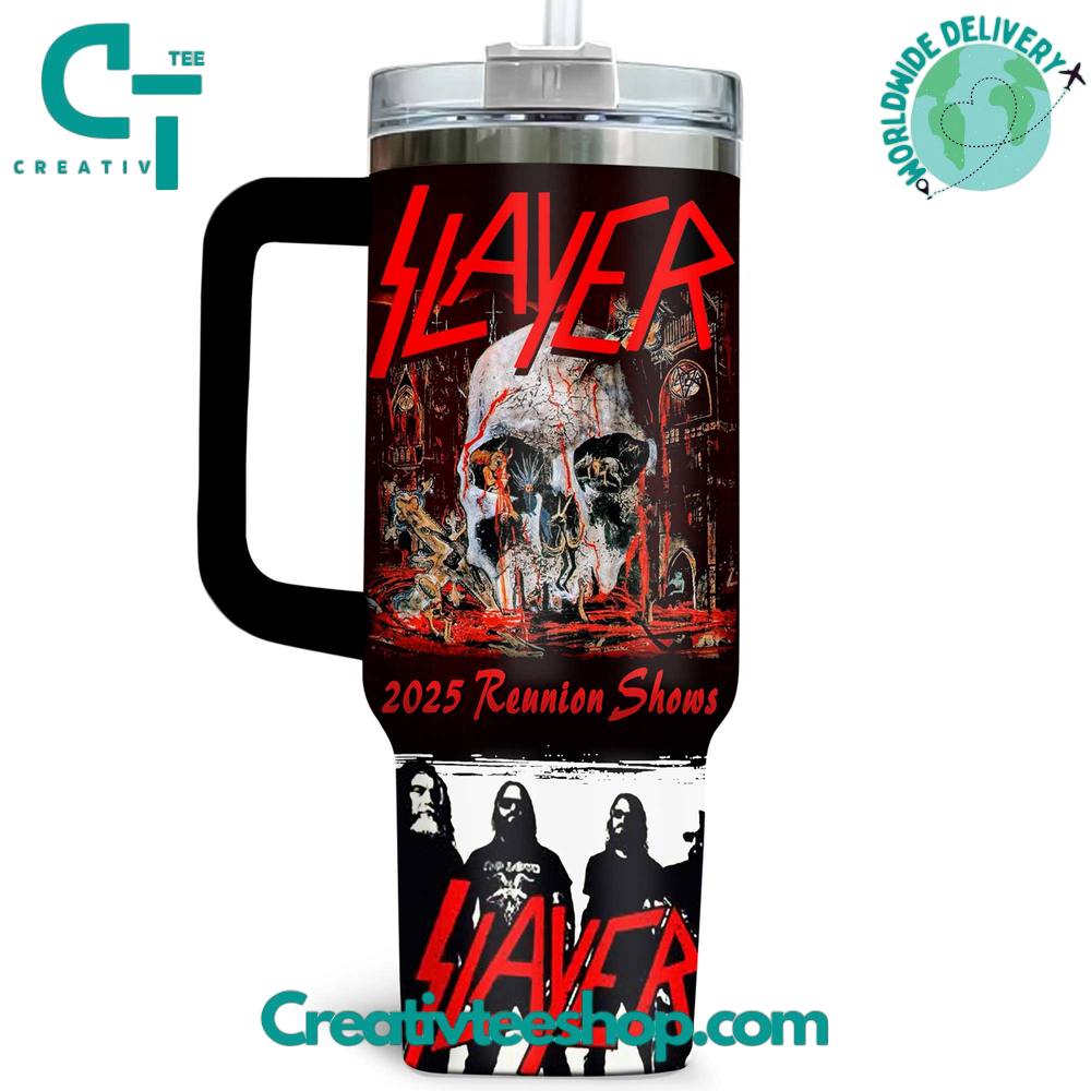 Slayer Band 2025 Reunion Shows Tumbler 40oz with Handle