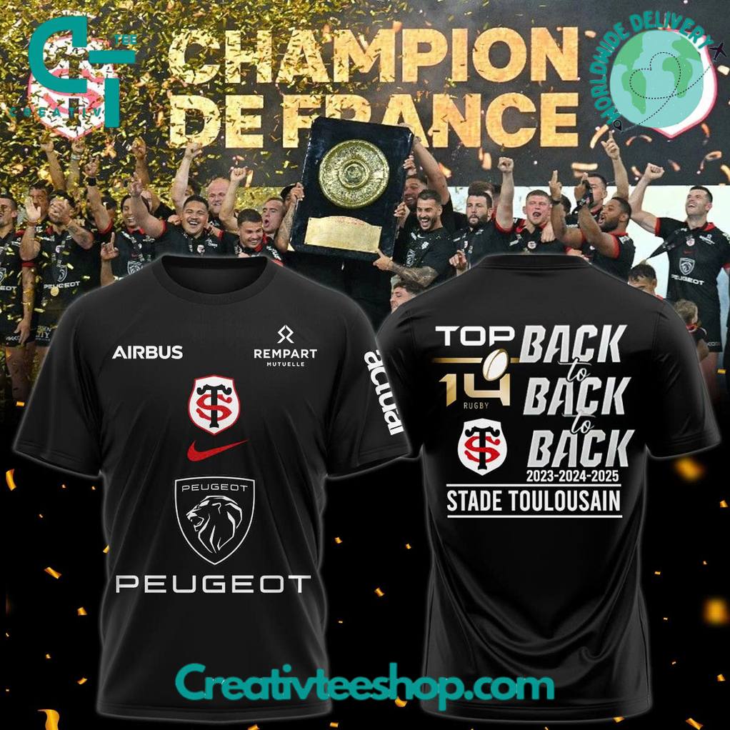 Stade Toulousain Top 14 Rugby 2025 Champions De France Back-to-Back Shirt