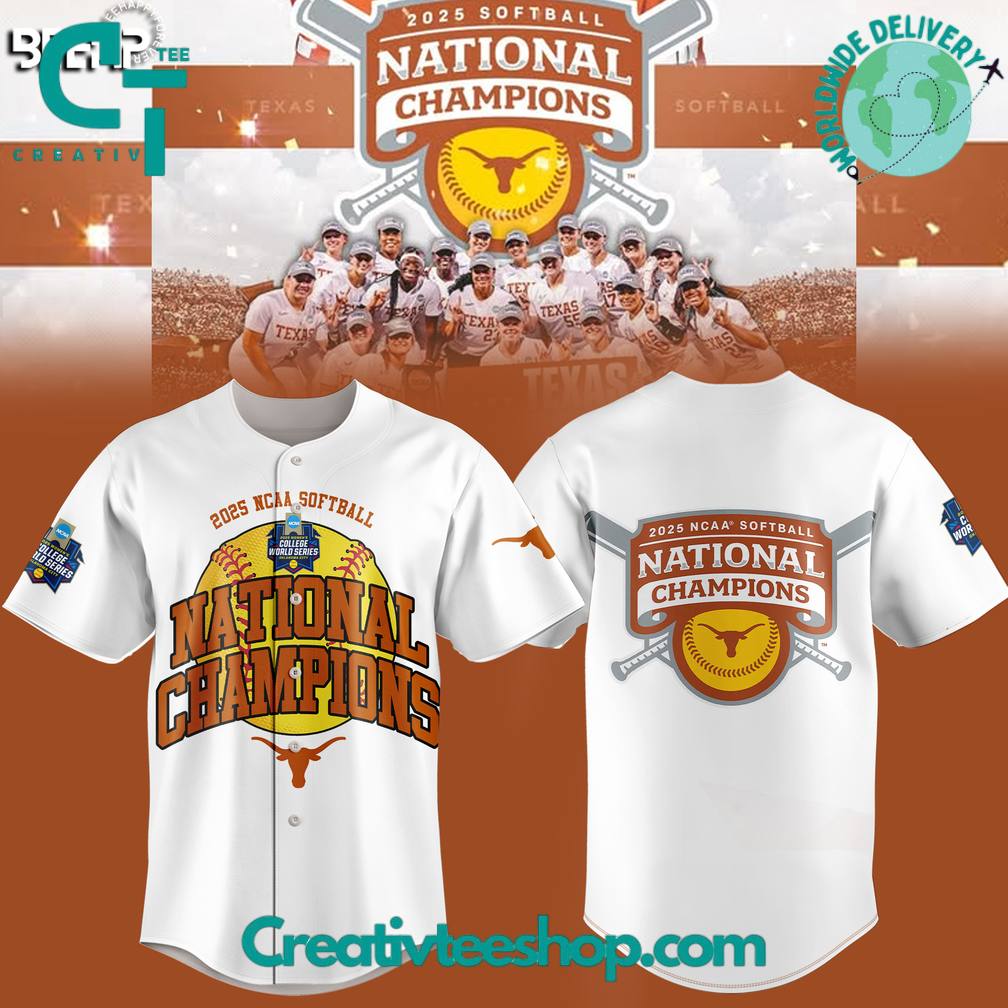 Texas Longhorns Softball National Champions 2025 “Hook ’em Horn” Baseball Jersey