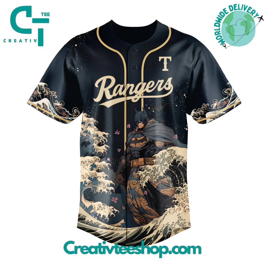 Texas Rangers x Batman Night Collaboration Special Baseball Jersey
