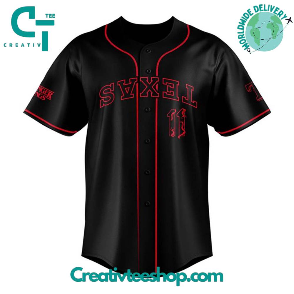 Texas Rangers x Stranger Things Night Limited Edition Baseball Jersey