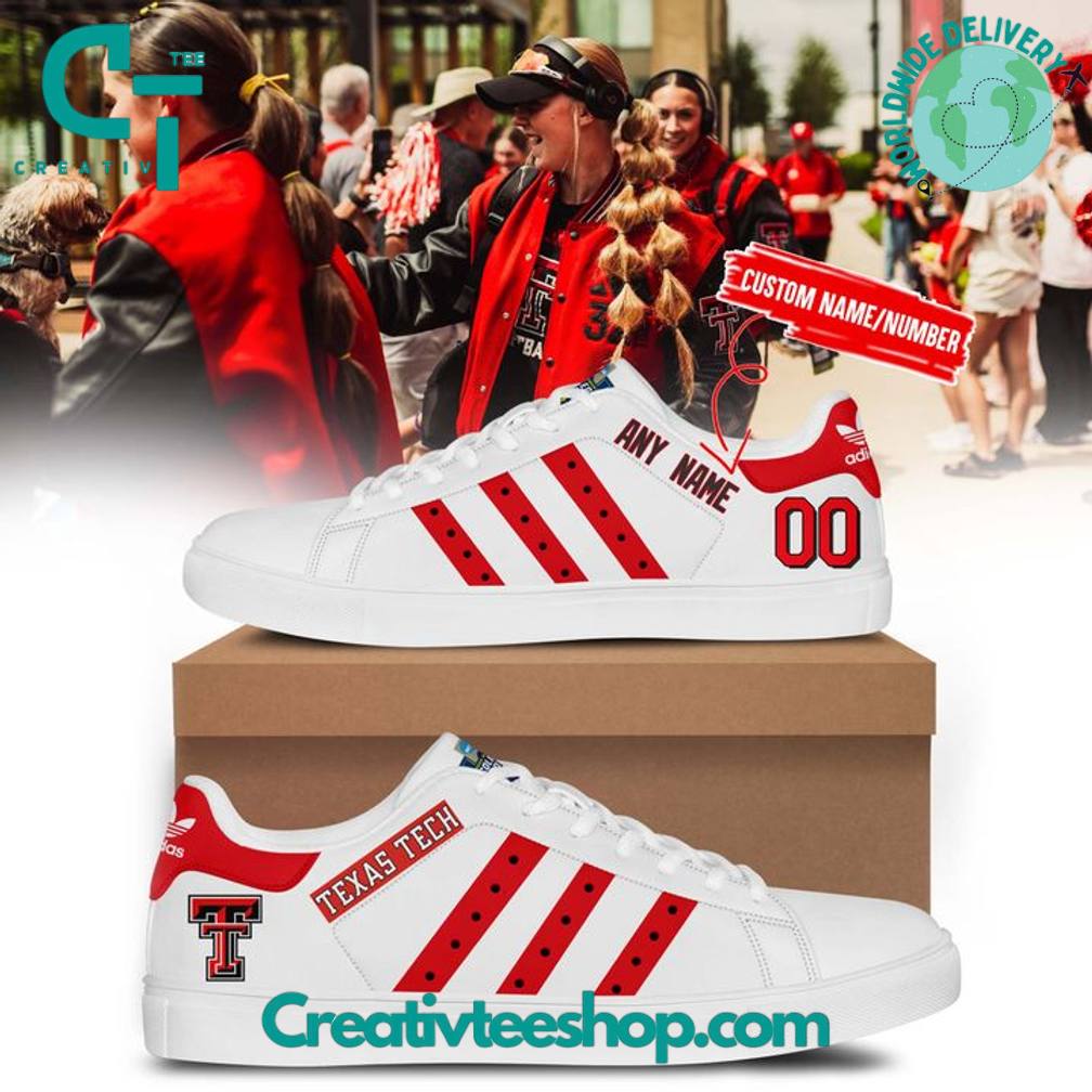 Texas Tech Red Raiders Softball x College World Series 2025 Custom Stan Smith Shoes