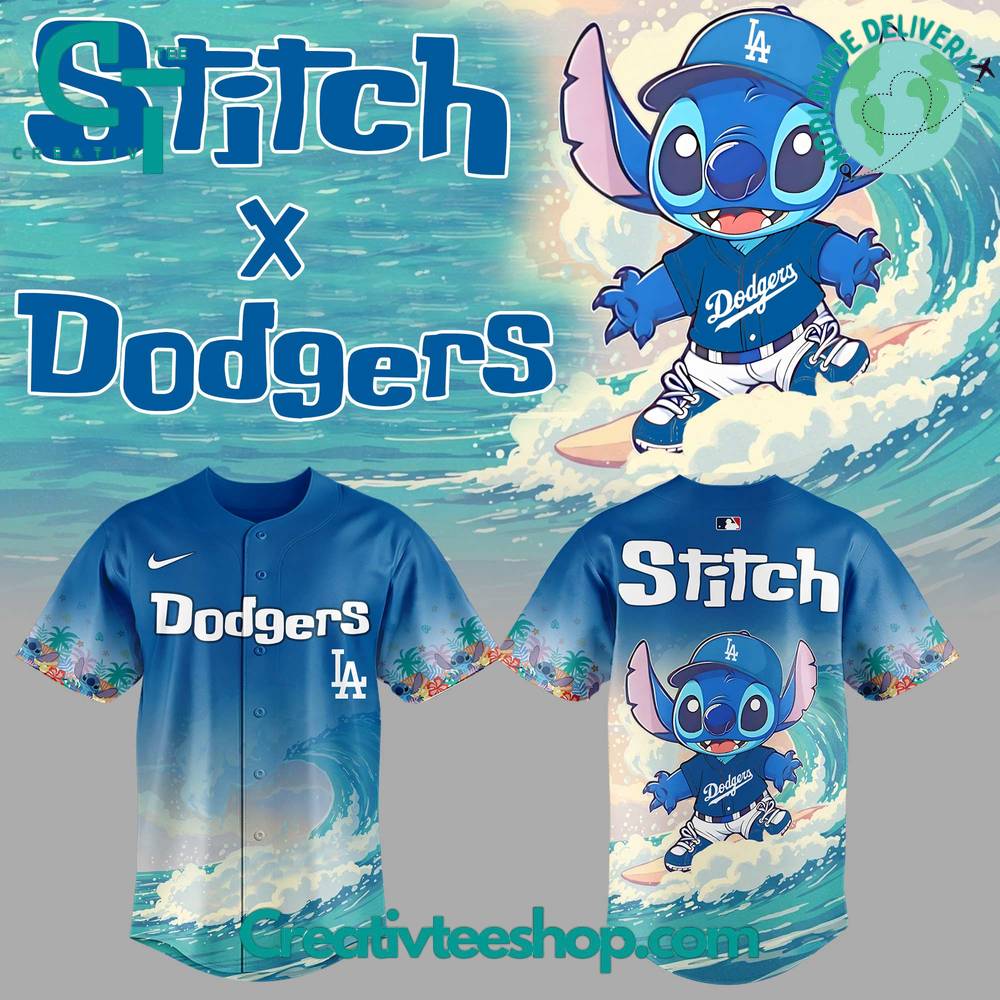 Los Angeles Dodgers x Stitch Surfing Special Baseball Jersey
