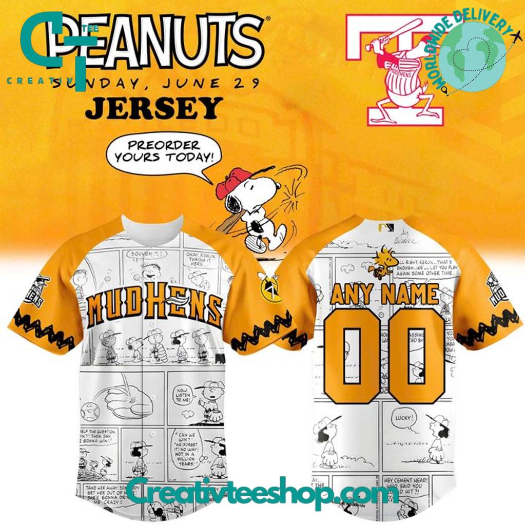 Toledo Mud Hens x Peanuts Night Special Baseball Jersey