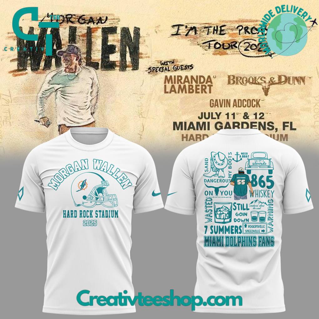 Miami Dolphins x Morgan Wallen “I’m The Problem Tour” 2025 Special Tee