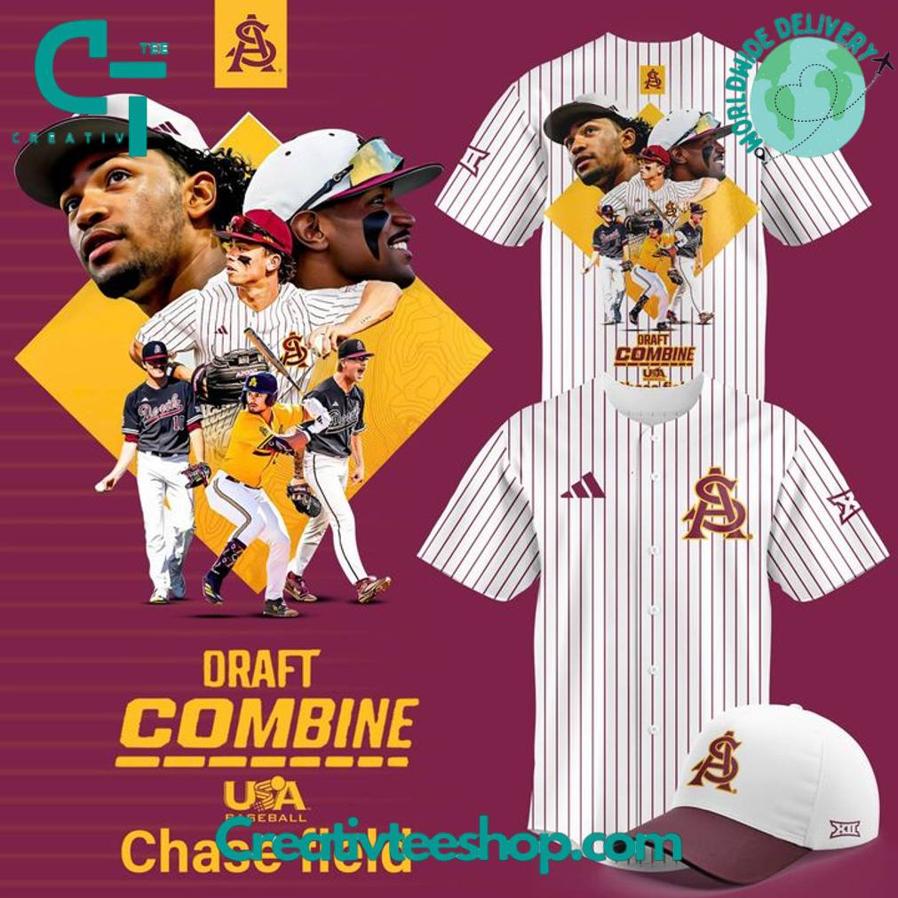 Arizona State Sun Devils x Draft Combine 2025 Stripes Baseball Jersey