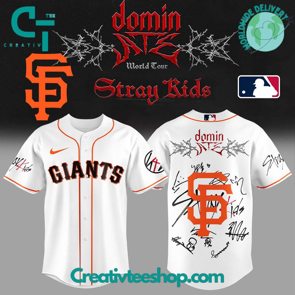 San Francisco Giants x Stray Kids DomiATE Word Tour Signature Baseball Jersey