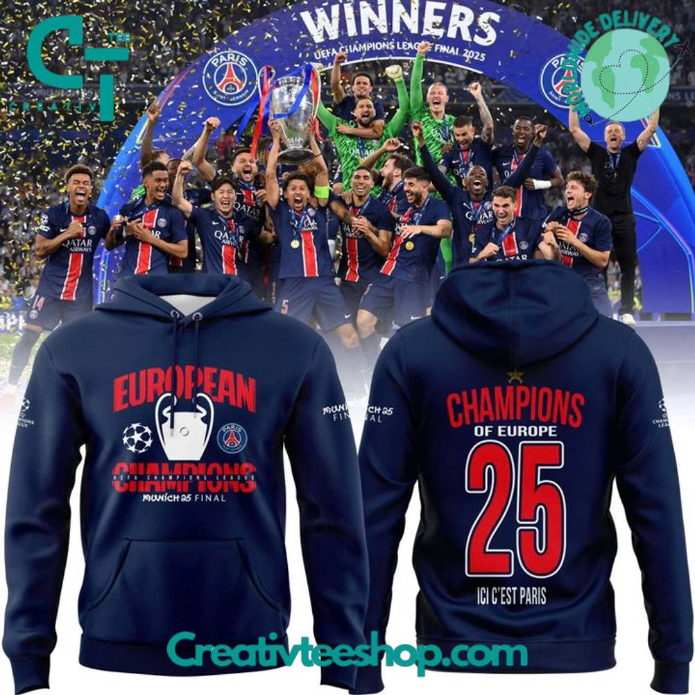 Paris Saint Germain Champions of Europe 2025 Hoodie – Limited Edition