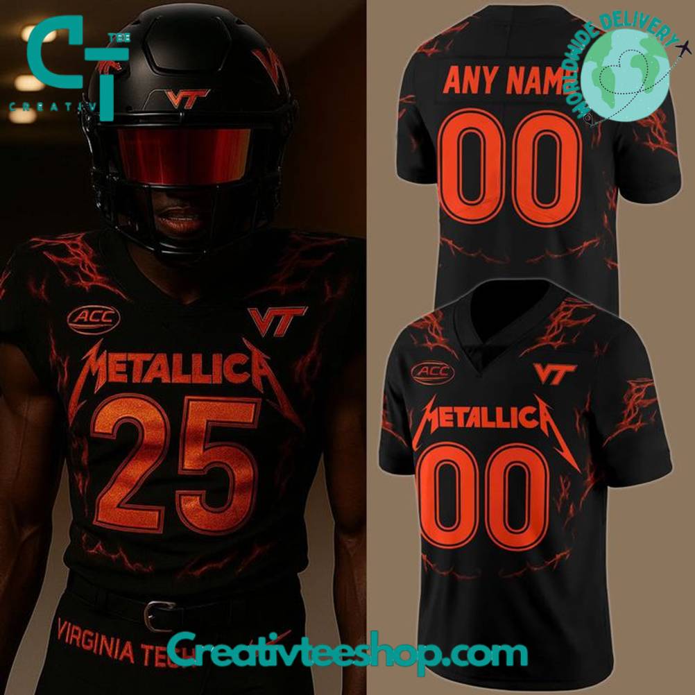 Virginia Tech Hokies x Metallica M72 World Tour Special Football Jersey