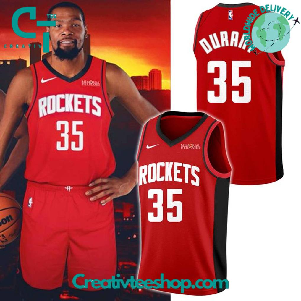 Houston Rockets Kevin Durant’s Special Red Basketball Jersey