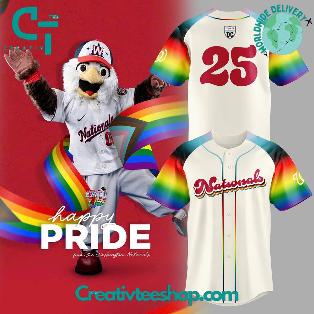 Washington Nationals Pride Night 2025 Special Baseball Jersey