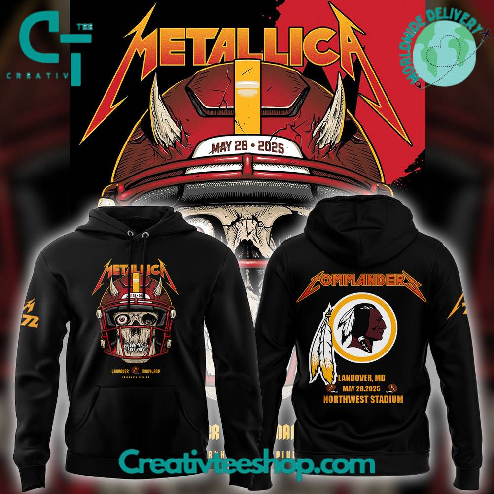Washington Commanders x Metallica M72 World Tour Maryland Concert Special Hoodie