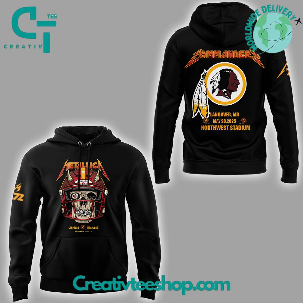 Washington Commanders x Metallica M72 World Tour Maryland Concert Special Hoodie