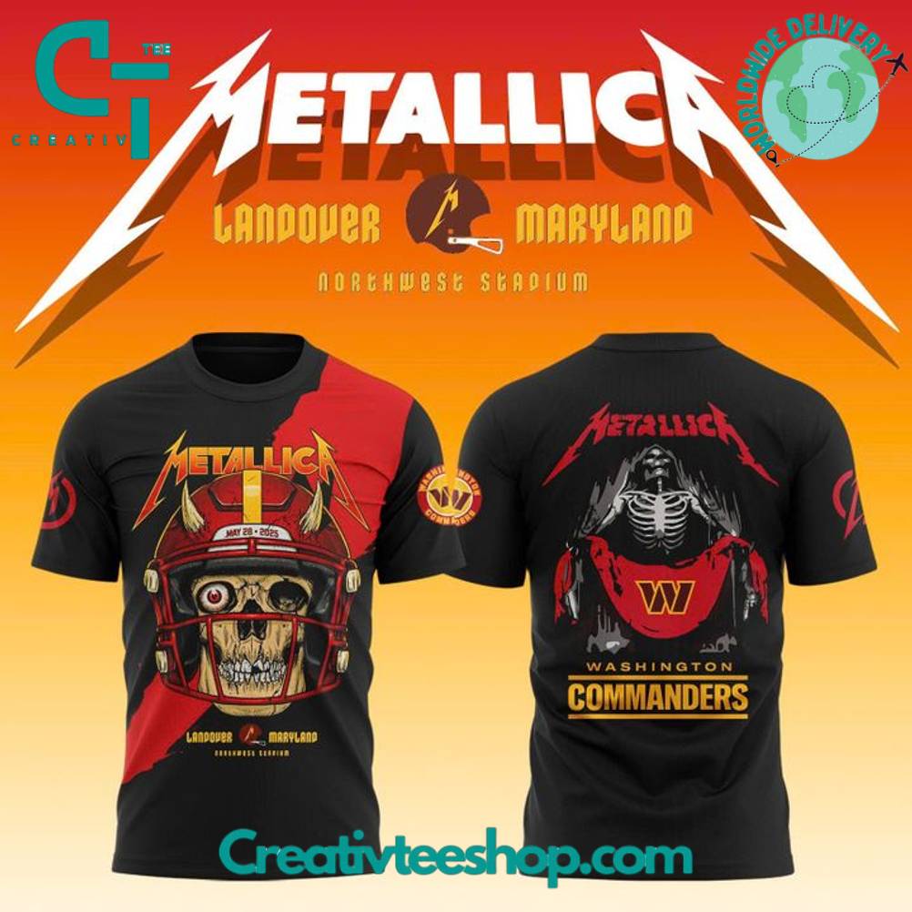 Washington Commanders x Metallica M72 World Tour in Northwest Stadium Special Tee