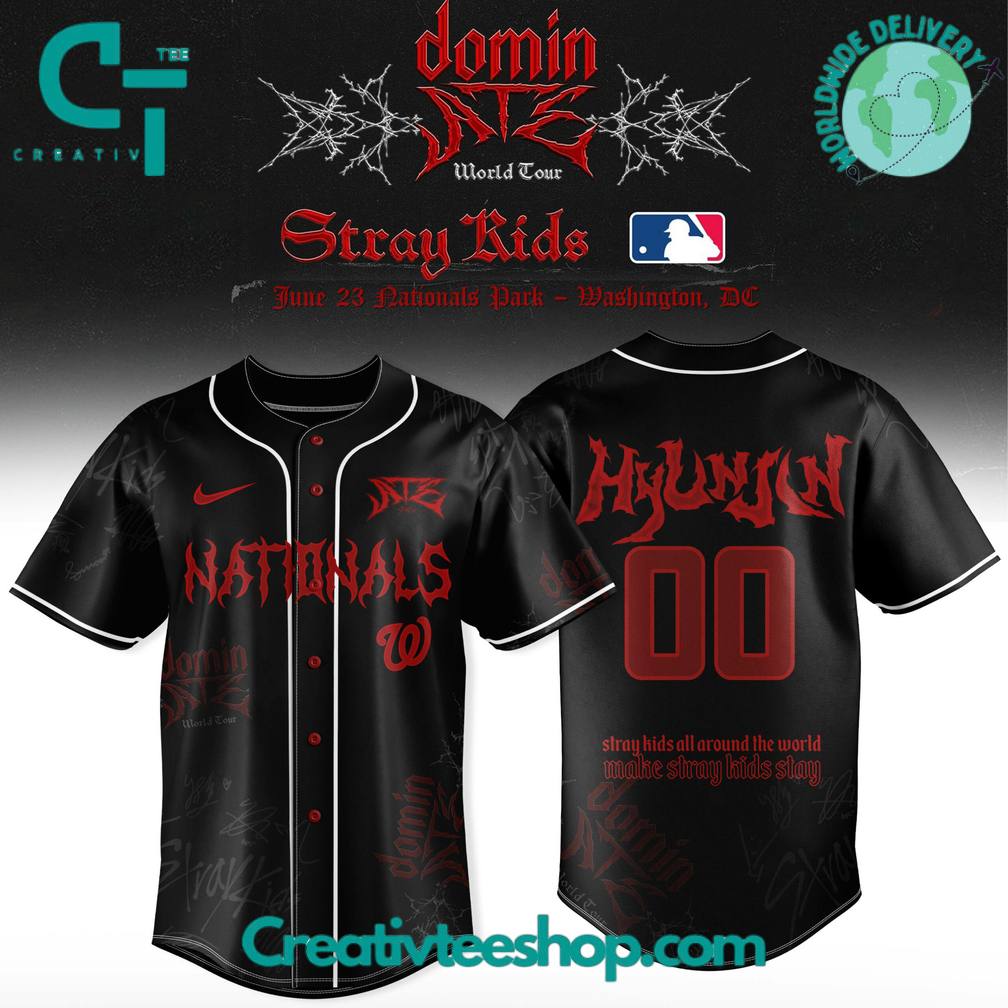 Washington Nationals x Stray Kids Dominate World Tour 2025 Personalized Baseball Jersey