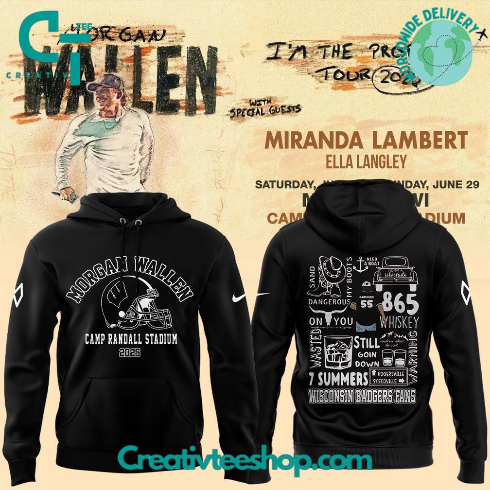 Wisconsin Badgers x Morgan Wallen “I’m the Problem Tour” 2025 Special Hoodie