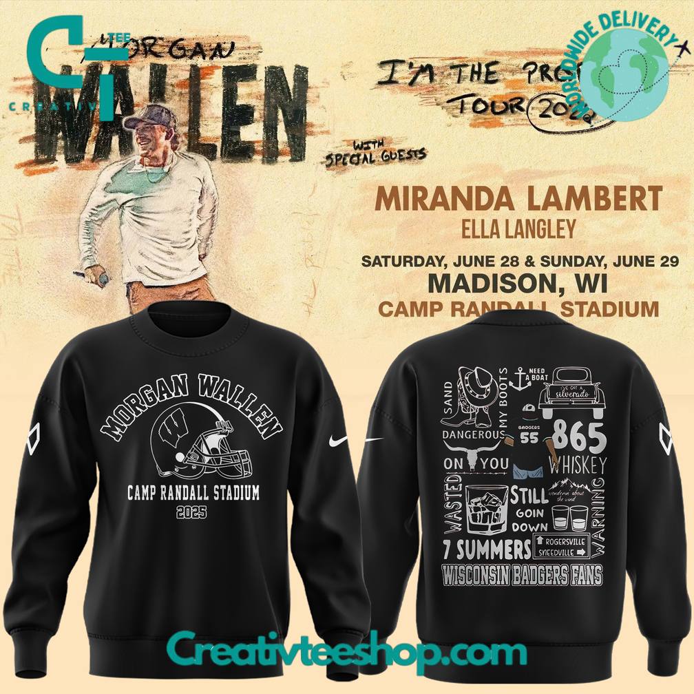Wisconsin Badgers x Morgan Wallen “I’m the Problem Tour” 2025 Special Sweatshirt
