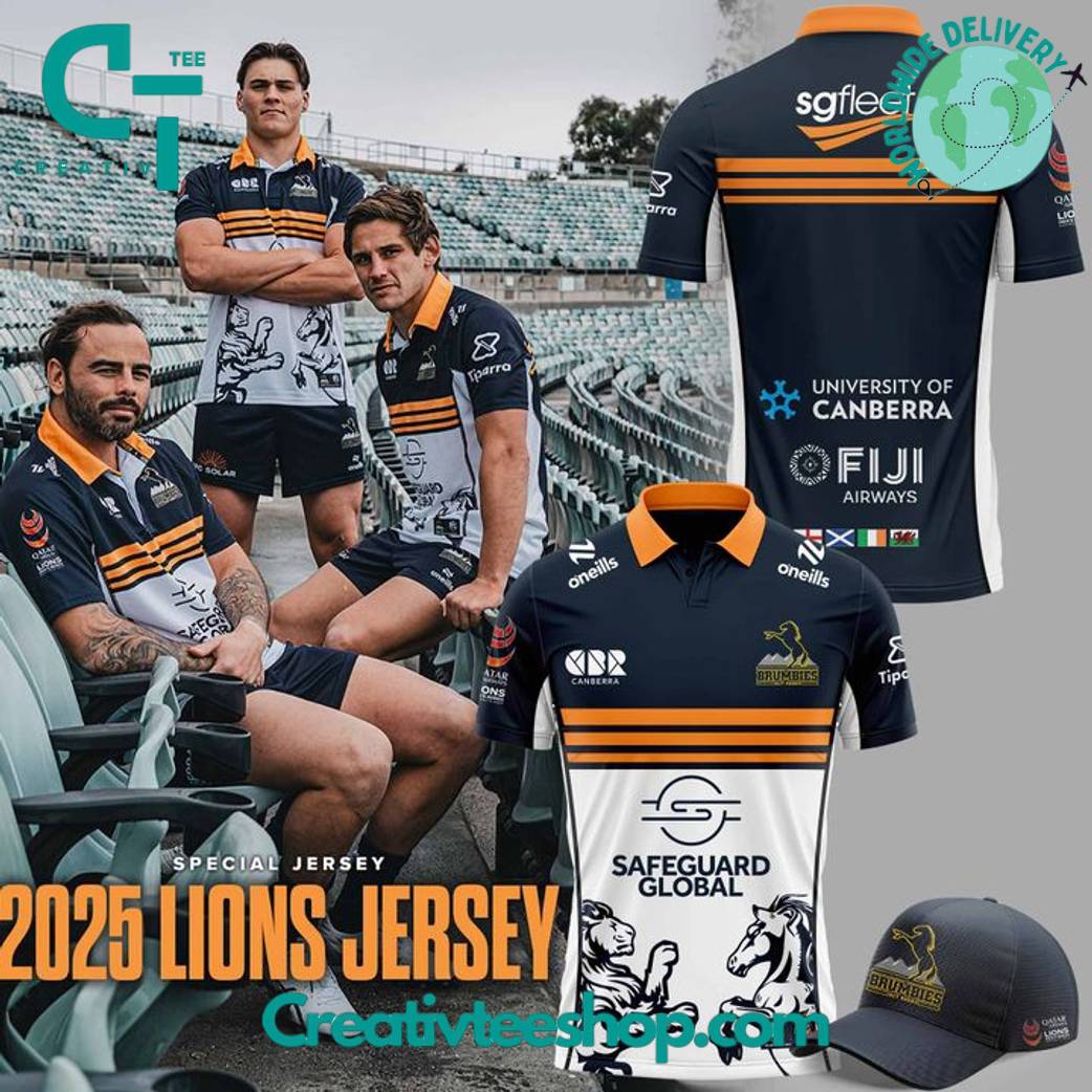 Safeguard Global ACT Brumbies Lions Special New 2025 Polo Shirt