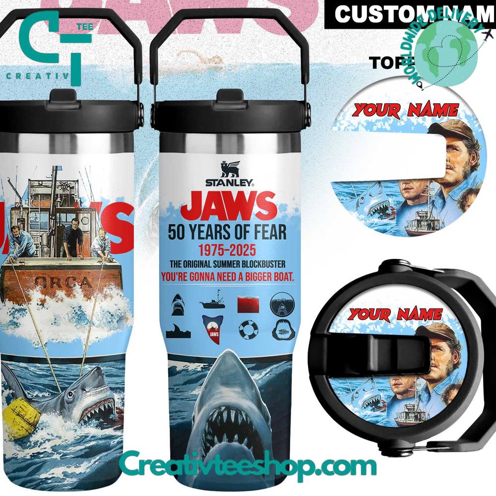 Jaws Movie 50th Anniversary 30 OZ IceFlow Flip Straw Tumbler