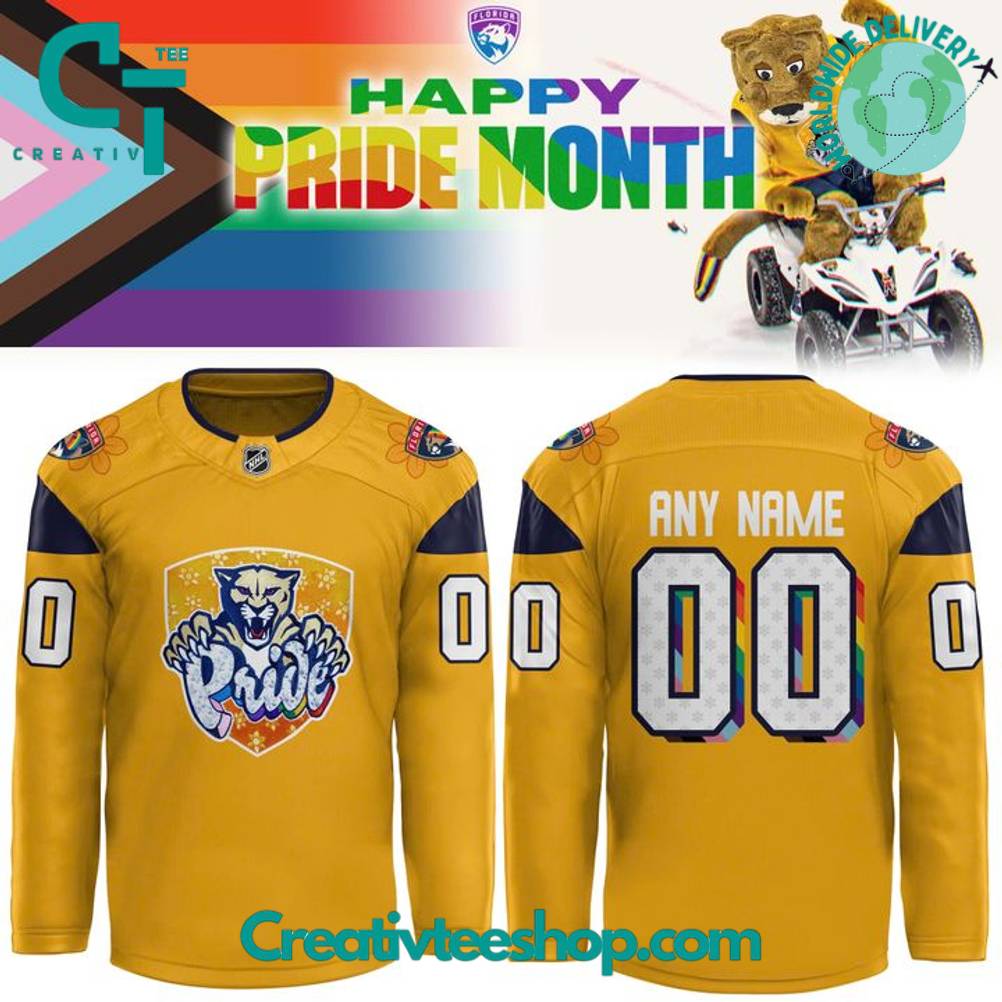 Florida Panthers Happy Pride Month 2025 Personalized Hockey Jersey